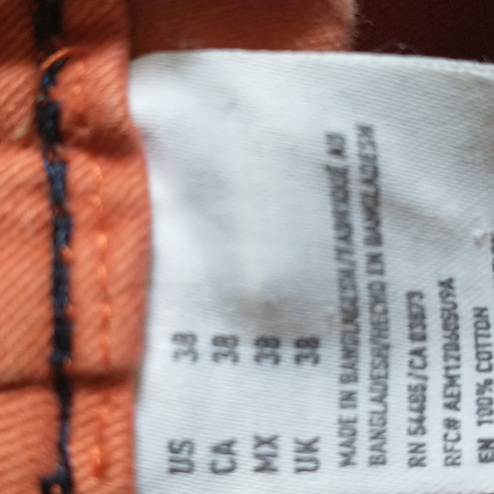 Men's American Eagle Outfitters Orange Flat Front Shorts - Picture 4 of 6